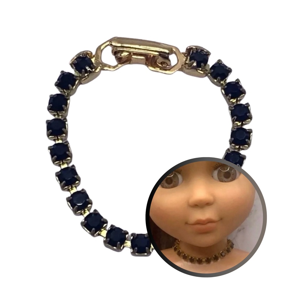 Black Rhinestone Doll Necklace for 14 inch Fashion Doll